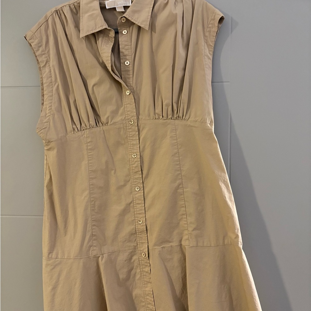 Michaels Tan Collared Button-Up Top